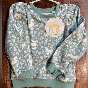 Little Sleepies unicorn garden sweatshirt.